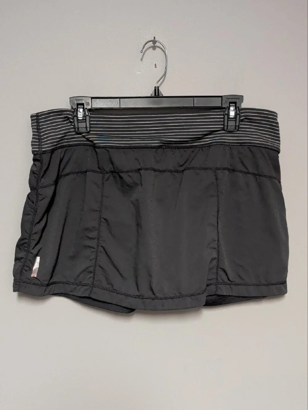 Zella Charcoal Gray Skort with Striped Waistband
